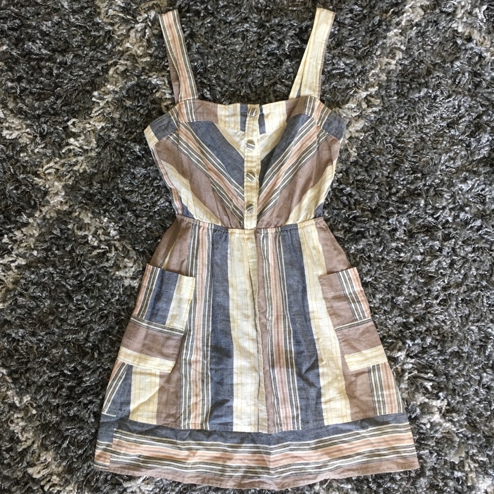 Kimchi Blue Colorful Striped Button Dress
